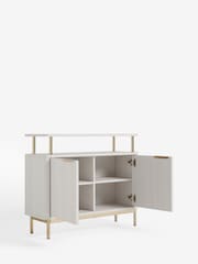 White Emilie Ribbed Drinks Cabinet - Image 3 of 10