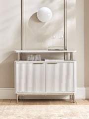 White Emilie Ribbed Drinks Cabinet - Image 4 of 10