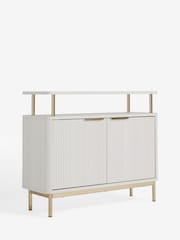 White Emilie Ribbed Drinks Cabinet - Image 5 of 10