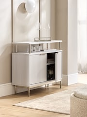 White Emilie Ribbed Drinks Cabinet - Image 6 of 10
