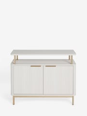 White Emilie Ribbed Drinks Cabinet - Image 7 of 10