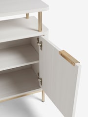 White Emilie Ribbed Drinks Cabinet - Image 8 of 10