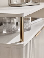 White Emilie Ribbed Drinks Cabinet - Image 9 of 10