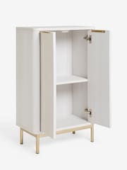 White Emilie Ribbed Space Saving Small Sideboard - Image 4 of 5