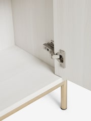White Emilie Ribbed Space Saving Small Sideboard - Image 5 of 5