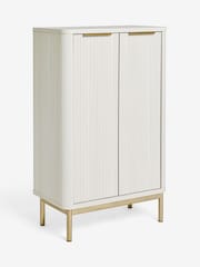 White Emilie Ribbed Space Saving Small Sideboard - Image 7 of 9