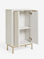 White Emilie Ribbed Space Saving Small Sideboard - Image 8 of 9