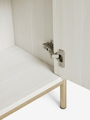 White Emilie Ribbed Space Saving Small Sideboard - Image 9 of 9
