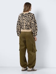 NOISY MAY Long Sleeve Leopard Knitted Jumper - صورة 2 من 4
