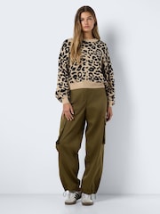 NOISY MAY Long Sleeve Leopard Knitted Jumper - صورة 3 من 4