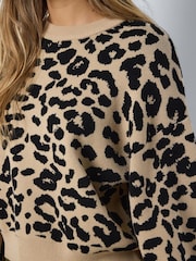 NOISY MAY Long Sleeve Leopard Knitted Jumper - صورة 4 من 4