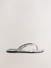 Snake Leather Extra Wide Fit Forever Comfort® Square Toe Thong Sandals - Image 5 of 8