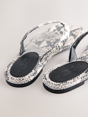 Snake Leather Extra Wide Fit Forever Comfort® Square Toe Thong Sandals - Image 7 of 8