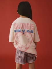 Ecru White Blondie Oversized Band License 100% Cotton T-Shirt (3-16yrs) - Image 1 of 7