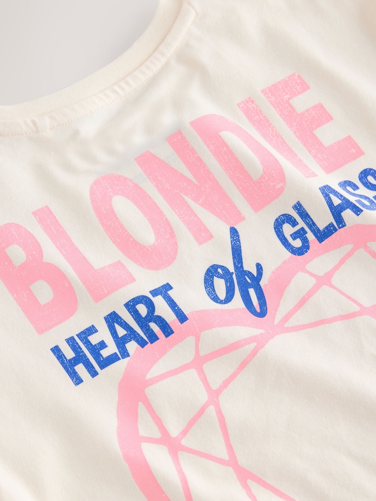 Ecru White Blondie Oversized Band License 100% Cotton T-Shirt (3-16yrs) - Image 7 of 7