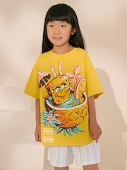 Yellow 100% Cotton Spongebob Oversized Graphic T-Shirt (3-16yrs) - Image 1 of 3