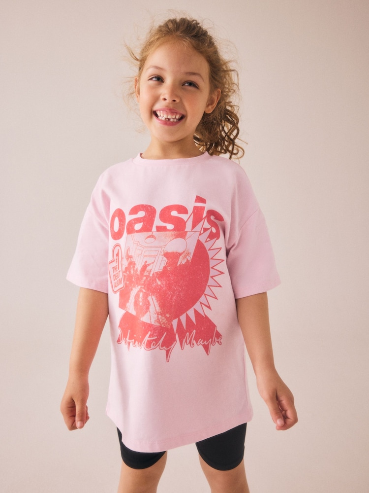 Pink - Oversized Oasis License Band T-Shirt (3-16yrs) - Bild 2 von 4