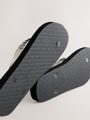 Black Jewelled Beach Flip Flops - Image 8 of 8