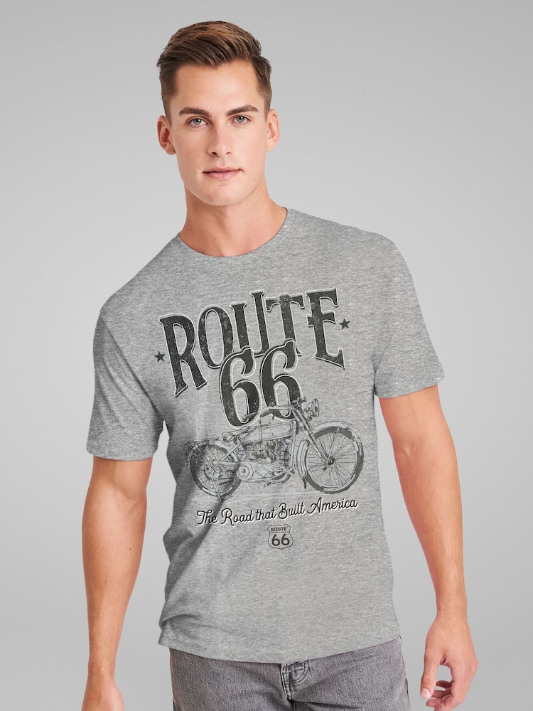 All + Every Grey Route 66 Building America Mens T-Shirt - Image 1 of 4