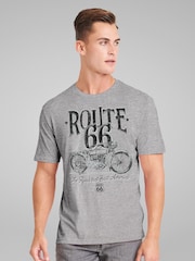 All + Every Grey Route 66 Building America Mens T-Shirt - Image 2 of 4