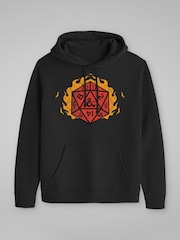 All + Every Black Dungeons & Dragons Fire Dice Mens Hooded Sweatshirt - Image 3 of 4