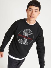 All + Every Black Shelby Red Text Cobra Logo Men's Sweatshirt - Image 2 of 4