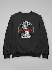 All + Every Black Shelby Red Text Cobra Logo Men's Sweatshirt - Image 3 of 4