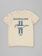 All + Every Cream Ford Mustang Galloping Horse Logo Mens 100% Cotton T-Shirt - Image 3 of 4