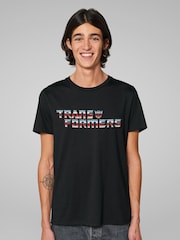 All + Every Black Transformers Classic Logo Mens 100% Cotton T-Shirt - Image 1 of 4