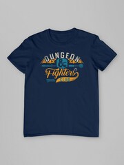 All + Every Blue Dungeons & Dragons Fighters Club Mens 100% Cotton T-Shirt - Image 3 of 4