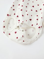 Polarn O Pyret White Organic Cotton Heart Print Bodysuit - Image 5 of 8