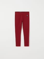 Polarn O Pyret Red Organic Cotton Plain Leggings - Image 1 of 3