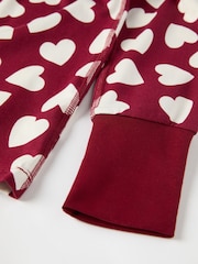 Polarn O Pyret Red Hearts Red Organic Cotton Valentines Heart Pyjamas - Image 4 of 6