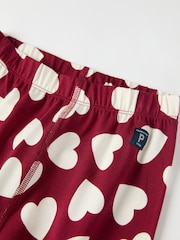 Polarn O Pyret Red Hearts Red Organic Cotton Valentines Heart Pyjamas - Image 5 of 6