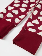 Polarn O Pyret Red Hearts Red Organic Cotton Valentines Heart Pyjamas - Image 6 of 6