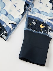 Polarn O Pyret Blue Chrome Organic Cotton Christmas Pyjamas - Image 3 of 7