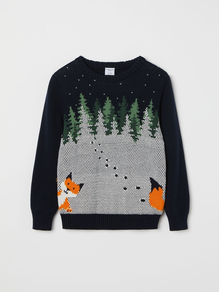 Niebieski - Sweter Polarn O. Pyret na Boże Narodzenie z bawełny organicznej - Image 3 of 6