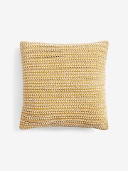 Ochre Yellow 43 x 43cm Two Tone Plait Textured Cushion - Image 3 of 5