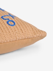 Blue Indoor Outdoor Jute Sun Slogan Cushion - Image 6 of 6