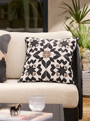 Monochrome Printed Tile Indoor Outdoor Cushion - Image 1 of 7