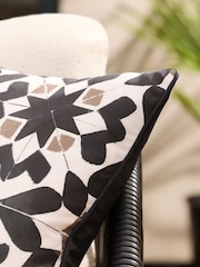 Monochrome Printed Tile Indoor Outdoor Cushion - Image 2 of 7