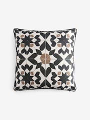 Monochrome Printed Tile Indoor Outdoor Cushion - Image 5 of 7