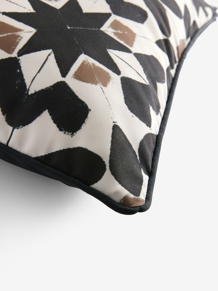 Monochrome Printed Tile Indoor Outdoor Cushion - Image 7 of 7