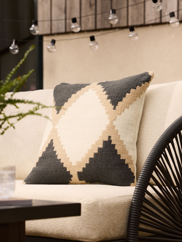Geometric Woven Indoor Outdoor 50 x 30cm Cushion - Изображение 2 из 6