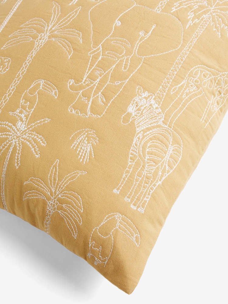 Ochre Yellow Quilted Animal Cushion - Image 5 of 5