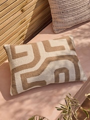 Natural 40 x 59cm Indoor Outdoor Abstract Wiggle Cushion - Image 1 of 5