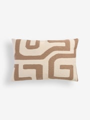 Natural 40 x 59cm Indoor Outdoor Abstract Wiggle Cushion - Image 3 of 5