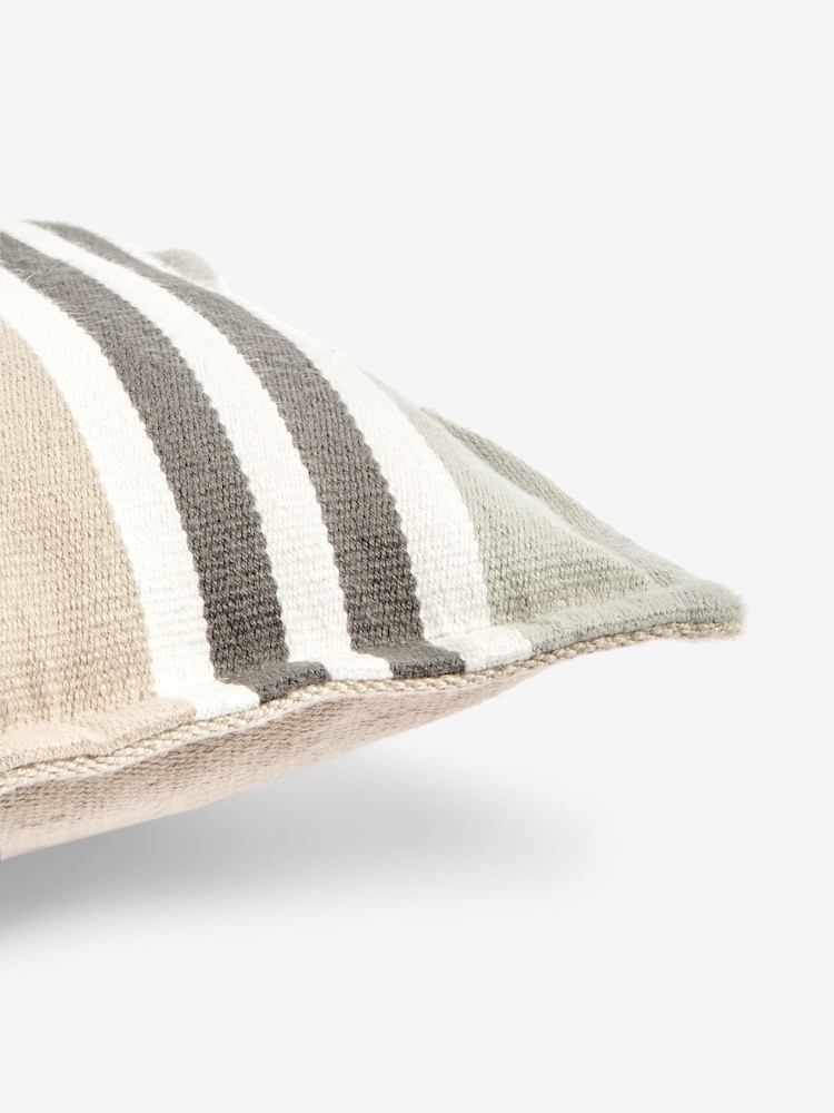 Sage Green 50 x 30cm Indoor Outdoor Stripe Cushion - Image 5 of 5