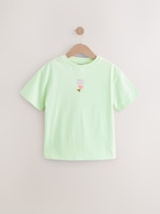 Mint Green Flower Embroidery Oversized Graphic Print T-Shirt (3-16yrs) - Image 6 of 8