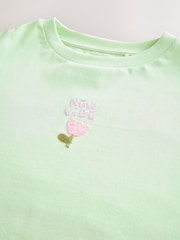 Mint Green Flower Embroidery Oversized Graphic Print T-Shirt (3-16yrs) - Image 8 of 8